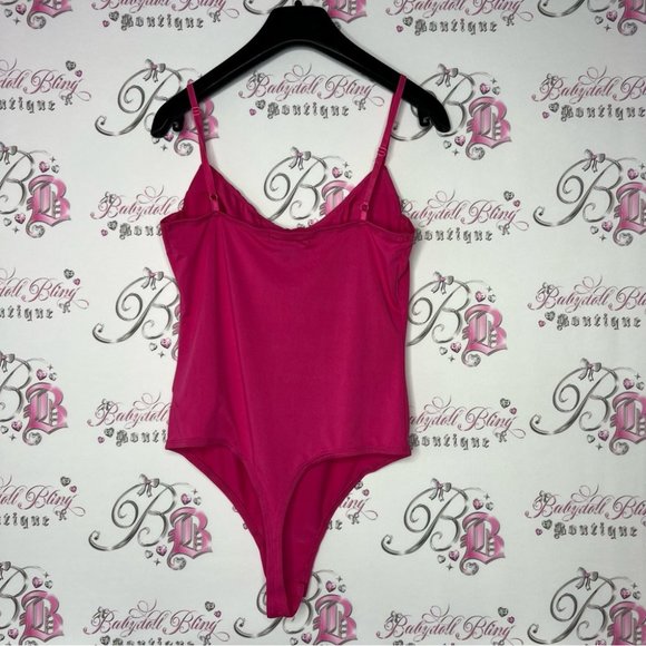 Wetseal bustier body suit babydoll style pink strappy tank top corset cups - Picture 5 of 8